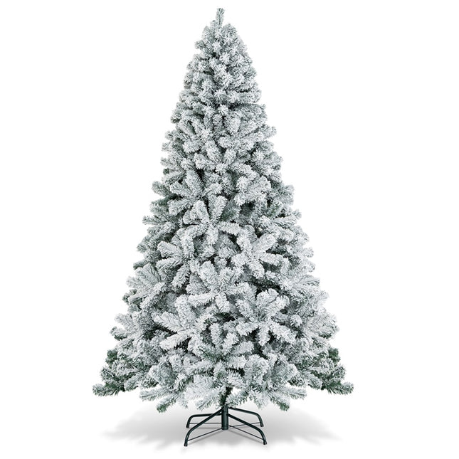 DREAMADE 7.5FT Flocked Christmas Tree, Artificial Xmas Tree w/PVC Needles