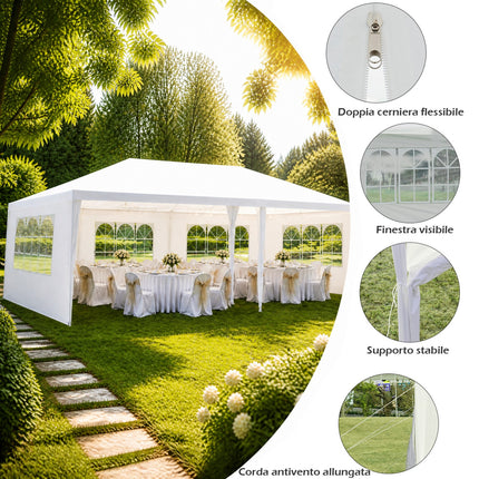 DREAMADE 10' x 20' Canopy Tent, Outdoor Gazebo with 6 Sidewalls, White