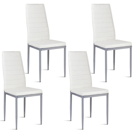 Dreamade Set of 4 PU Leather Dining Side Chairs with Padded Seat Foot Cap
