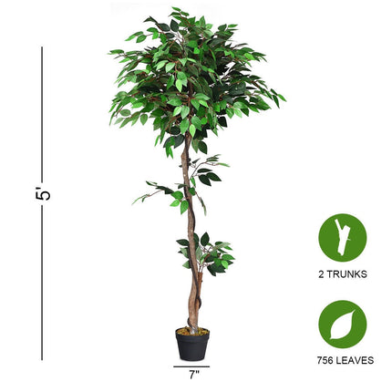 4/5.5/6FT FICUS Silk Leaf Artificial Tree - DreamadeUS