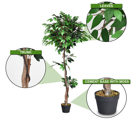 4/5.5/6FT FICUS Silk Leaf Artificial Tree - DreamadeUS