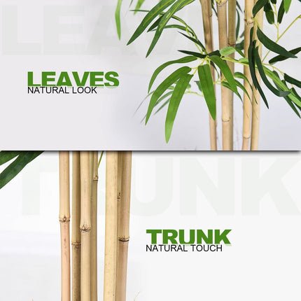 Fake Bamboo Tree Artificial Greenery Plants in Nursery Pot Decorative Trees for Home - DreamadeUS