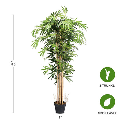 Fake Bamboo Tree Artificial Greenery Plants in Nursery Pot Decorative Trees for Home - DreamadeUS
