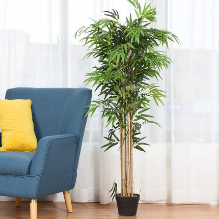 Fake Bamboo Tree Artificial Greenery Plants in Nursery Pot Decorative Trees for Home - DreamadeUS