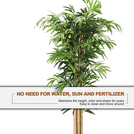 Fake Bamboo Tree Artificial Greenery Plants in Nursery Pot Decorative Trees for Home - DreamadeUS