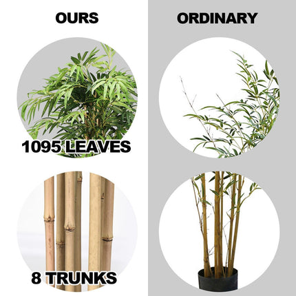 Fake Bamboo Tree Artificial Greenery Plants in Nursery Pot Decorative Trees for Home - DreamadeUS