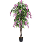 6FT Fake Wisteria Tree Artificial Greenery Plants in Nursery Pot Decorative Trees for Home - DreamadeUS
