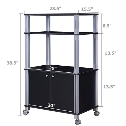 Rolling Kitchen Bakers Rack Microwave Oven Stand