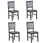 Dreamade Set of 4 Wood Dining Chairs, Whitesburg Dining Room Side Chair w/ Wide Seat,Black - Dreamadeus