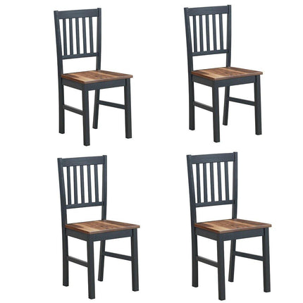 Dreamade Set of 4 Wood Dining Chairs, Whitesburg Dining Room Side Chair w/ Wide Seat,Black - Dreamadeus