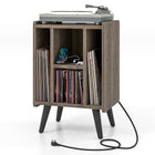 Dreamade Record Player Stand, Turntable Stand with Charging Station
