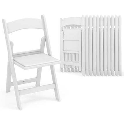 Dreamade Folding Chairs with Padded Seat, All-Weather Resin Frame