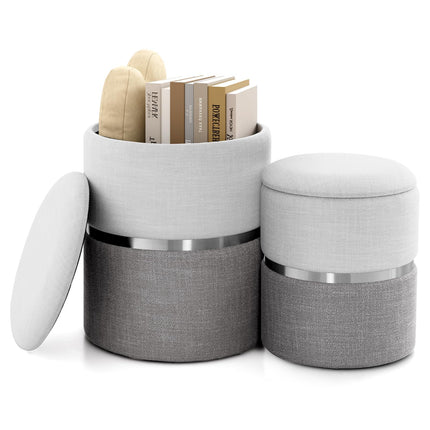 Dreamade Ottoman with Storage - Set of 2 Storage Ottomans