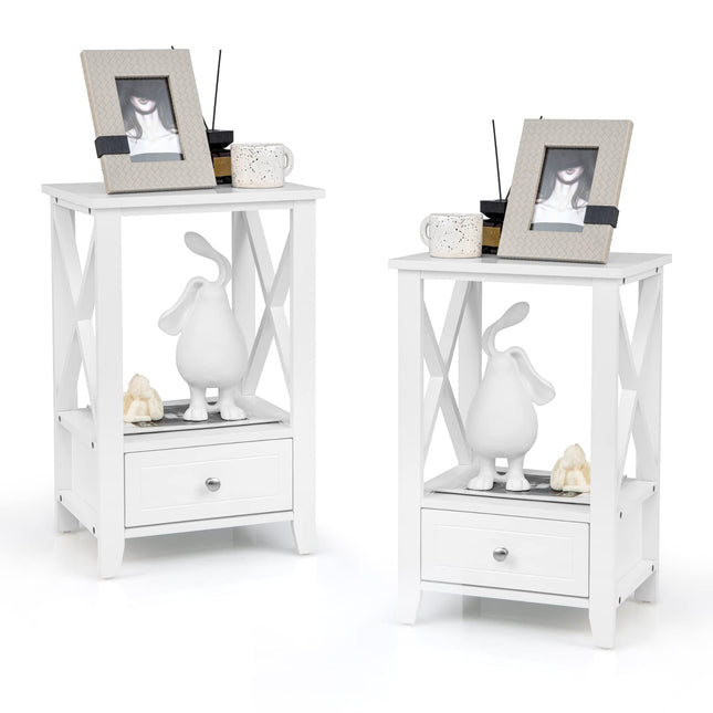 Dreamade Modern X-Design Nightstand Set