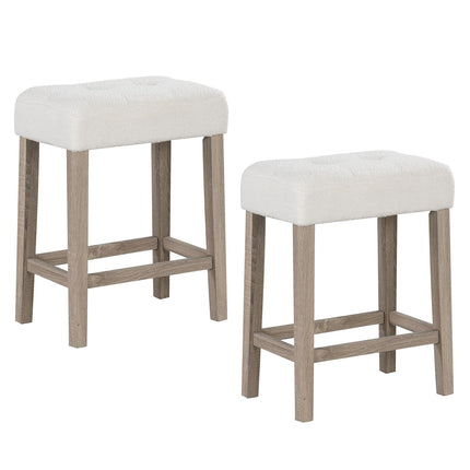 Dreamade Sherpa Bar Stools, 24" Counter Height Kitchen Bar Stools with Cushioned Seat