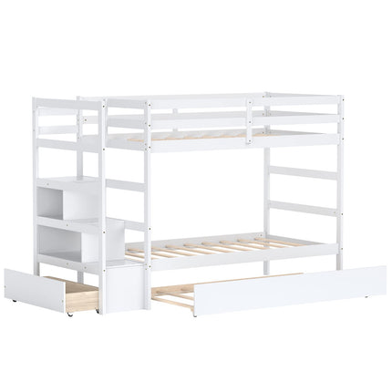 Dreamade Twin-Over-Twin Bunk Bed with Trundle