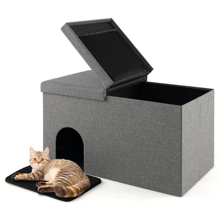 Dreamade Cat Litter Box Enclosure - Hidden Cat Litter Box Furniture Ottoman