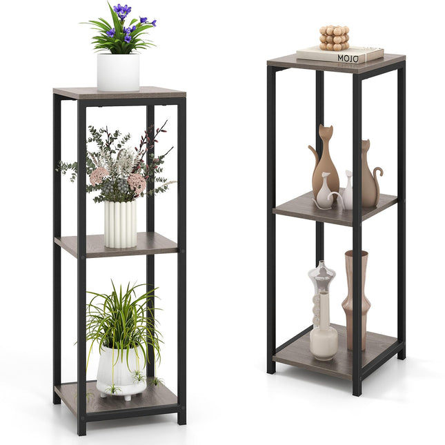 Dreamade 3 Tier Tall Plant Stand Indoor, 36 Inch Corner Plant Holder with Metal Frame