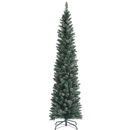 Dreamade Artificial Pencil Christmas Tree, Snow Flocked Slim Xmas Tree - DreamadeUS