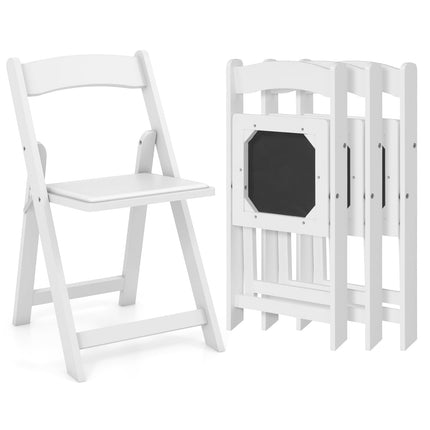 Dreamade Folding Chairs, Wooden Dining Chairs Set, Padded Foldable Chairs w/Backrest