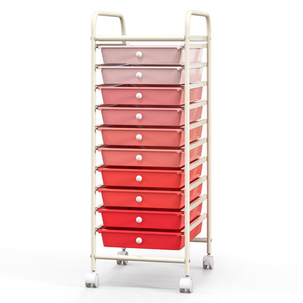 Dreamade Rolling Storage Cart on Wheels with 10 Drawers