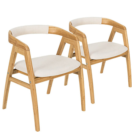 Dreamade Modern Mid Century Accent Chair, Made of Fabric, Bamboo