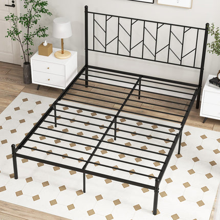 Dreamade Queen/Full/Twin Size Metal Bed Frame with Victorian Style Headboard
