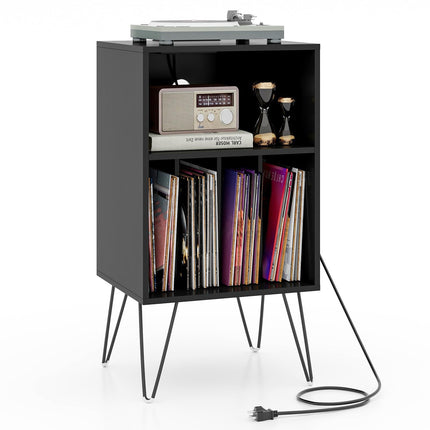 Dreamade Record Player Stand with Charging Station