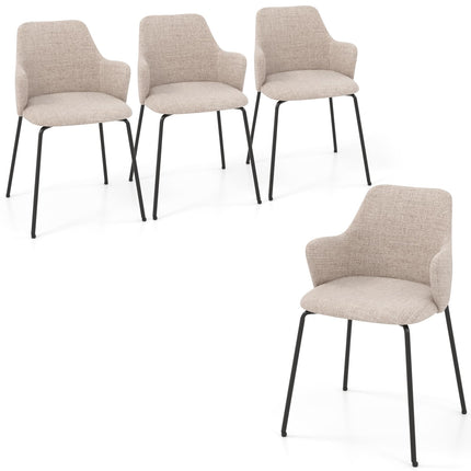 Dreamade Dining Chairs Set, Upholstered Accent Chairs w/Curved Backrest