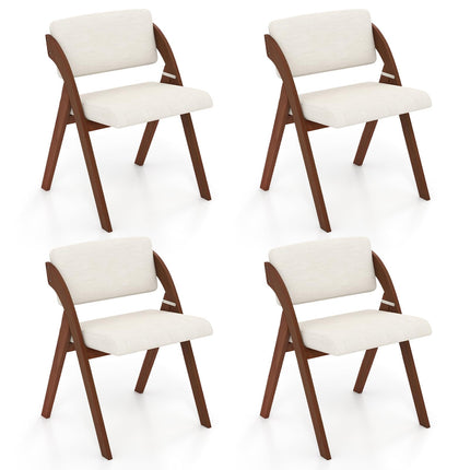 Dreamade Set of 2 Folding Kitchen Dining Chairs with Rubber Wood Legs