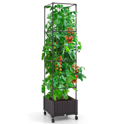 Dreamade Raised Garden Bed with Tomato Cages, 67” Adjustable Height