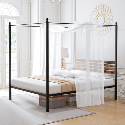 Dreamade Queen/Full/Twin Size Metal Canopy Bed Frame