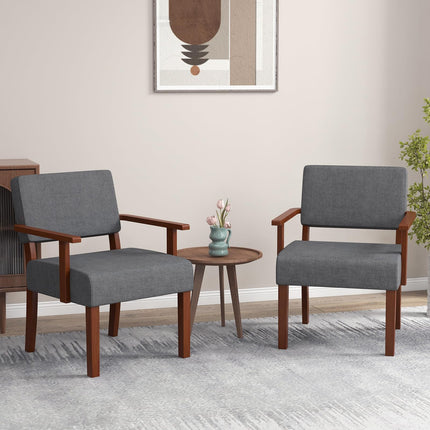 Dreamade Modern Accent Chair, Linen Living Room Arm Chair w/Soft Padded Seat & Backrest