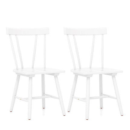 Dreamade Windsor Chairs, Armless Dining Chairs with Solid Rubber Wood Frame