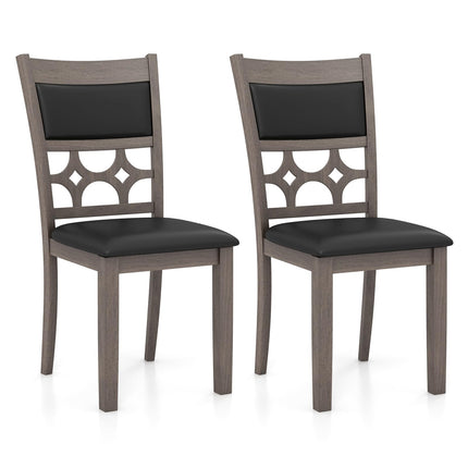 Dreamade Wooden Dining Chairs, Farmhouse Armless Kitchen Chairs w/Padded Backrest & Seat