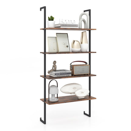 Dreamade 4 Tier Modern Wall Mounted Bookshelf Set