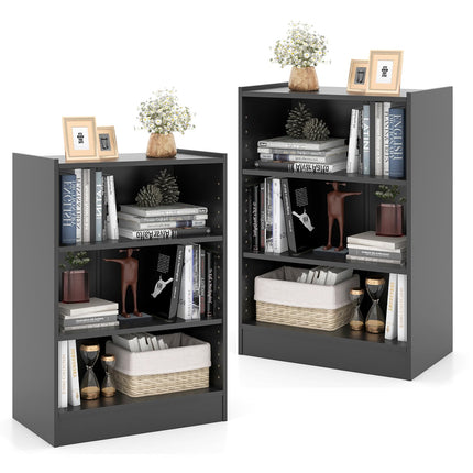 Dreamade 3-Cube Bookcase White - 3-Tier Modern White Open Bookshelf with Adjustable Shelves