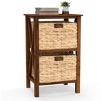 1 / 2 Tier 2 Baskets / Walnut & Natural