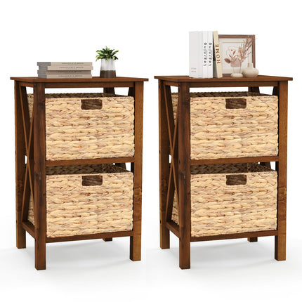 Dreamade Wooden X-Design Side Table End Table