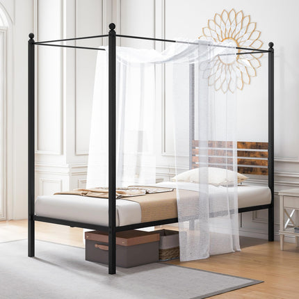 Dreamade Queen/Full/Twin Size Metal Canopy Bed Frame
