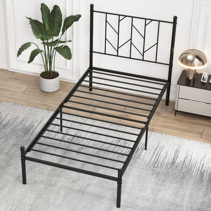 Dreamade Queen/Full/Twin Size Metal Bed Frame with Victorian Style Headboard