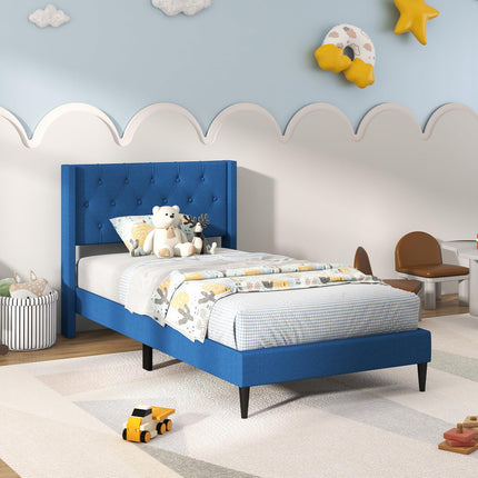 Dreamade Queen/Twin Size Platform Bed Frame with Wingback
