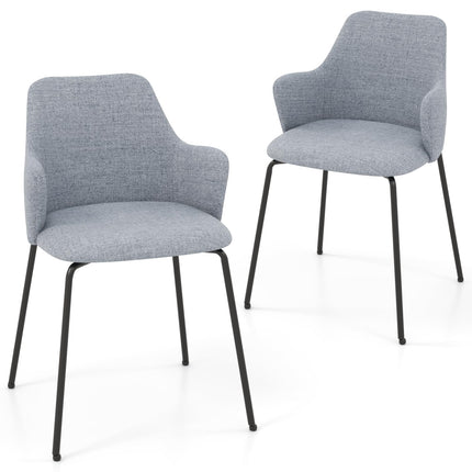 Dreamade Dining Chairs Set, Upholstered Accent Chairs w/Curved Backrest