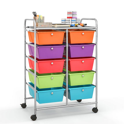 10 Drawers Rolling Cart, Classroom Organizers - Dreamade