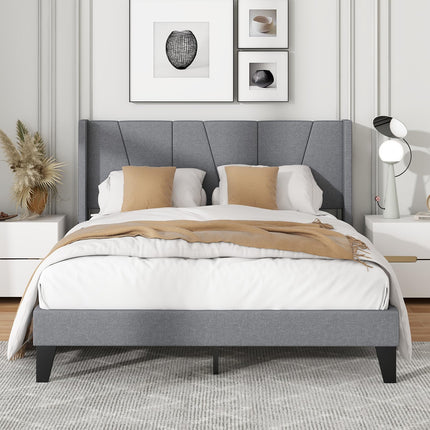 Dreamade Queen/Full SizeBed Frame with Wingback Headboard