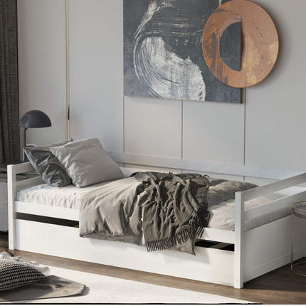 Dreamade Wood Daybed with a Trundle, Twin Trundle Daybed with Durable Slat Support