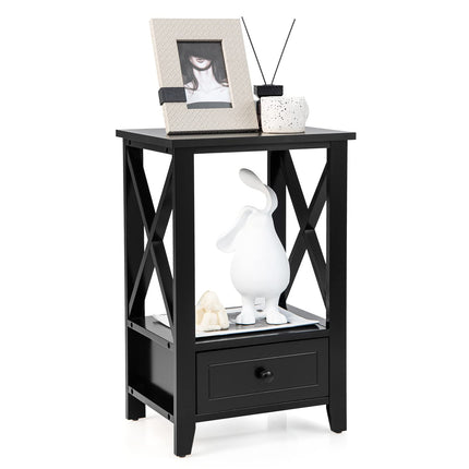 Dreamade Modern X-Design Nightstand Set