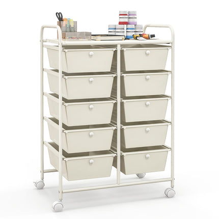10 Drawers Rolling Cart, Classroom Organizers - Dreamade