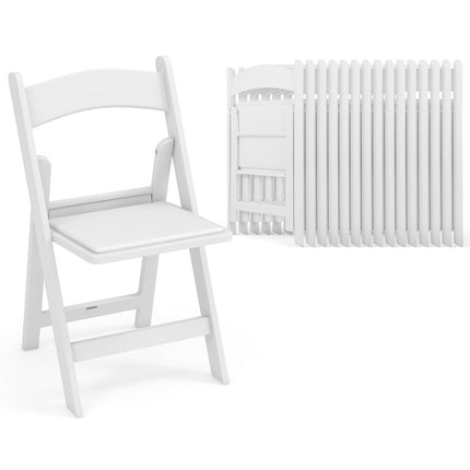 Dreamade Folding Chairs with Padded Seat, All-Weather Resin Frame