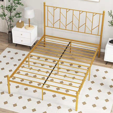 Dreamade Queen/Full/Twin Size Metal Bed Frame with Victorian Style Headboard